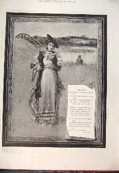 Print 1894 Dear Lady Field Poem Pain Fine Art Old