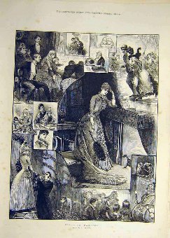 Print 1883 Fireside Fancies Sketch Ludlow Lady Pia