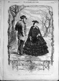 Print 1861 Mistletoe Bouch Gilbert Lady Man Old Ro