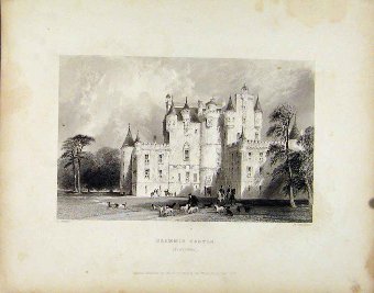 Print C1839 Scotland Glammis Castle Fofarshire Sco