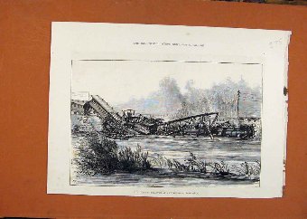 Print Railway Disaster Monchenstein Bale C1891 Lon