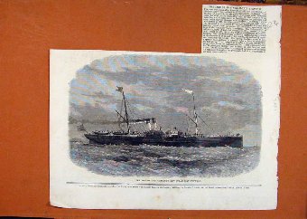 Print Isle Mam Steam Boat Tynwald C1866 London New