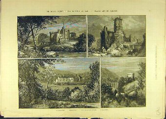 Print 1882 Carlisle Brougham Castle Penrith Rose Y