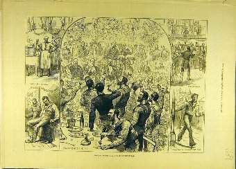 Print 1882 Banquet Naval Forces Devonport Military