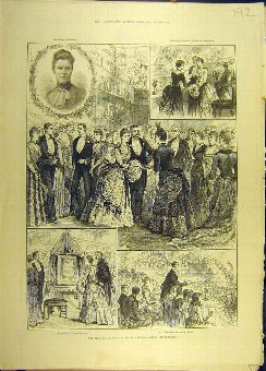 Print 1889 Birmingham Chamberlain Visit Women Soci