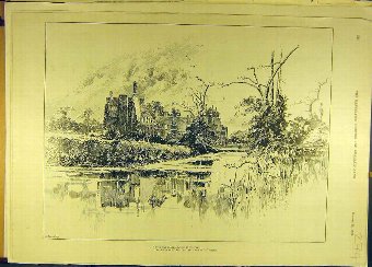 Print 1895 Tennyson House Building Landscape Socia