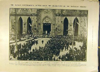 Print 1907 Joan-Arc Procession Clemenceau Religiou