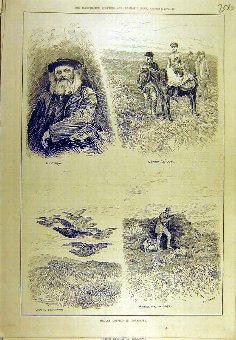 Print 1886 Grouse Driving Yorkshire Veteran Game-B