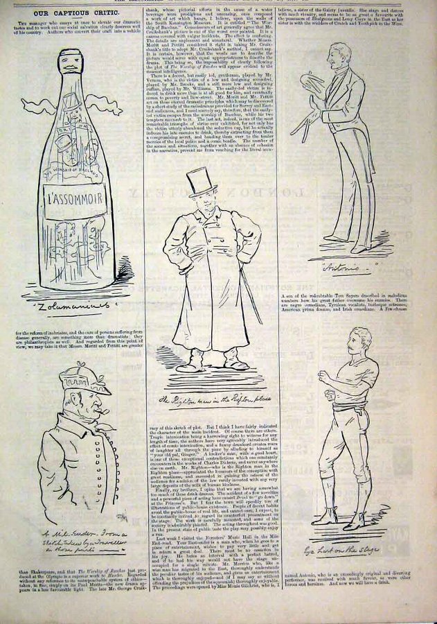 Antique Print 1879 Captions Bottle Wine Artist Antonio The ANTIQUES