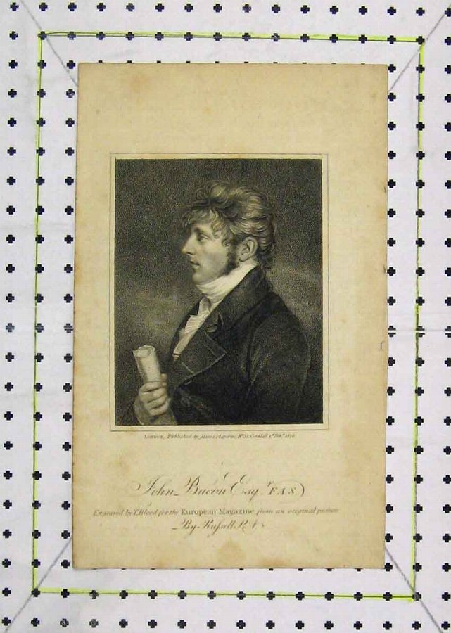 Print 1815 Portrait John Bacon Engraved Blood 115B