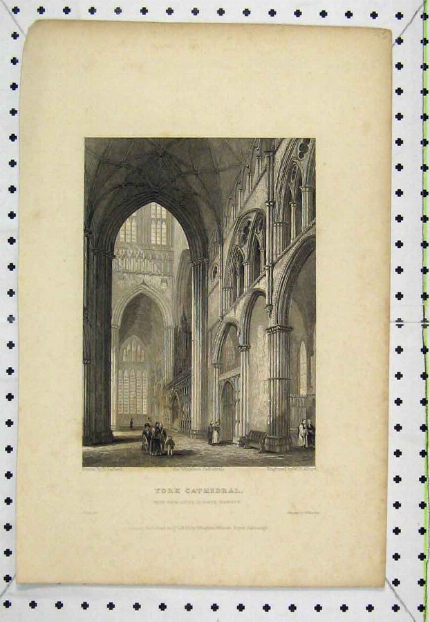 Print 1835 View South Transept York Cathedral Wink