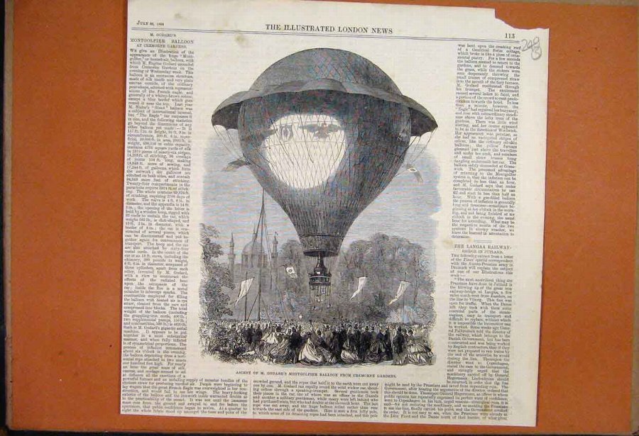 Print 1855 Fox Hunting Horses Riders Jumping Strea