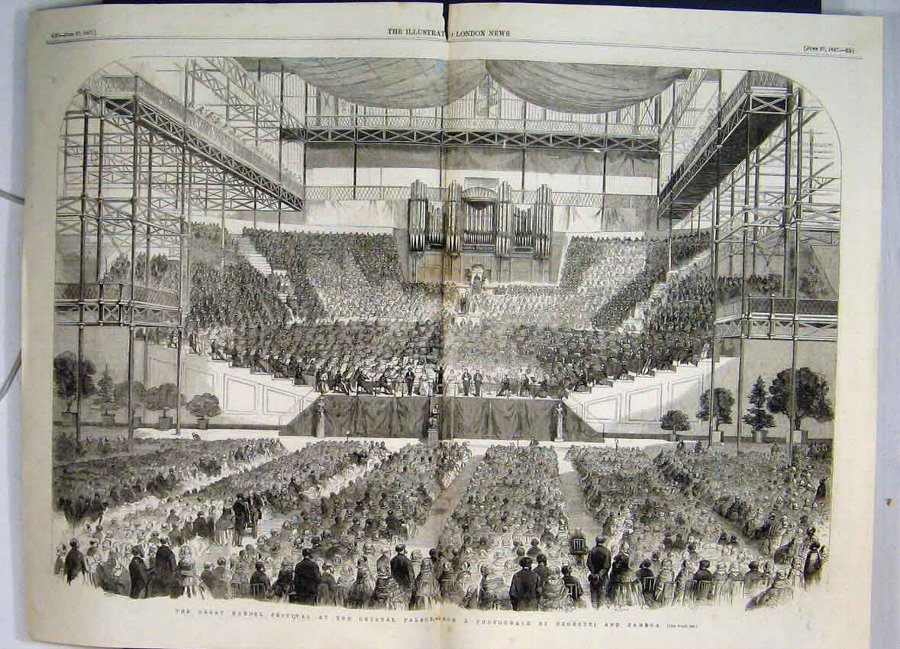 Print 1857 Great Handel Festival Crystal Palace Or
