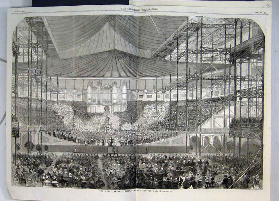 Print 1859 Great Handel Festival Crystal Palace Mu