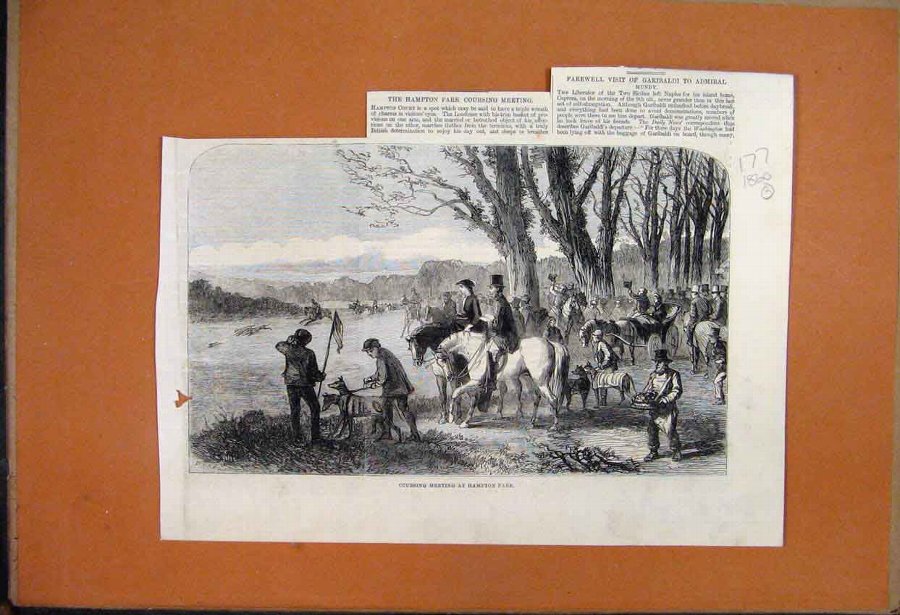 Print 1860 Course Meeting Hampton Park Horses Dogs