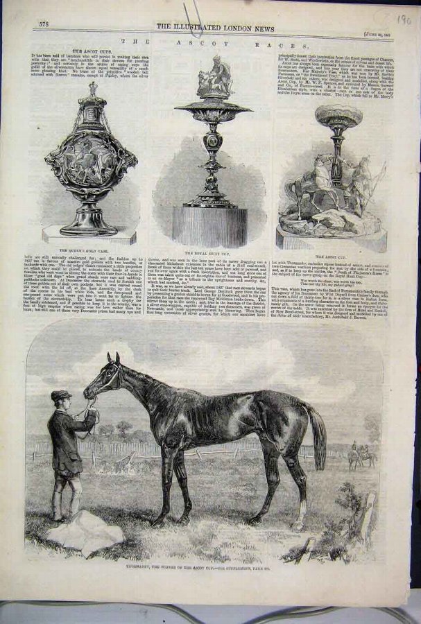 Print 1861 Ascot Races Thormanby Horse Royal Hunt 