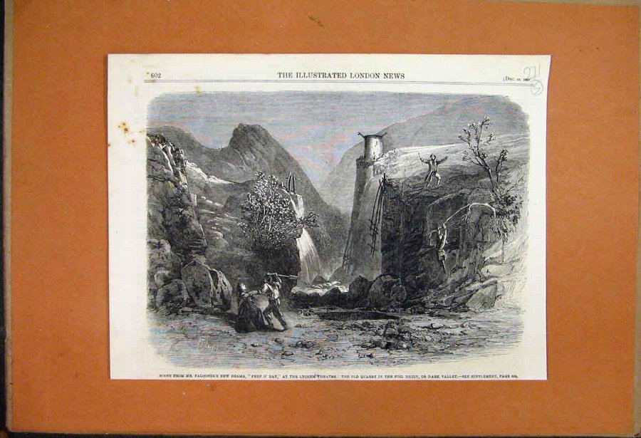 Print 1861 Mr Falconers Peep Of Day Lycuem Theatre