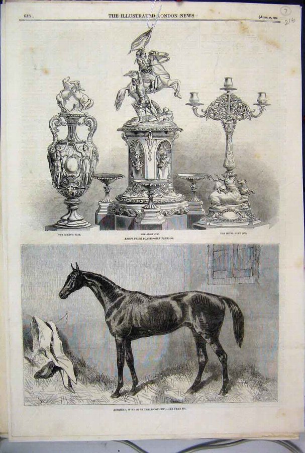 Print 1862 Ascot Horse Asteroid Cup Royal Hunt Que