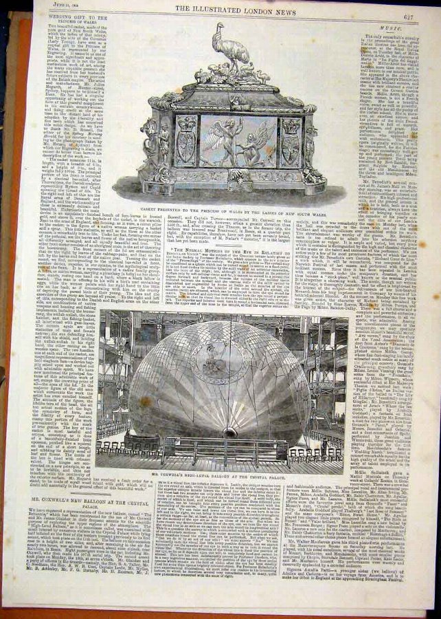 Print 1864 Coxwell High Level Balloon Crystal Pala