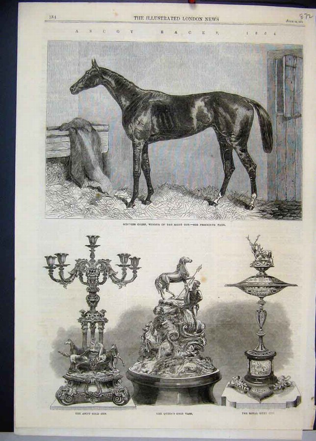 Print 1864 Ascot Races Scottish Chief Gold Cup Roy