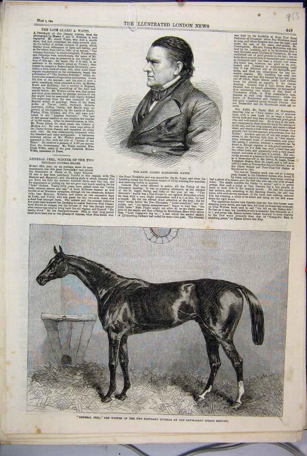 Print 1864 General Peel Newmarket Horse Alaric Ale