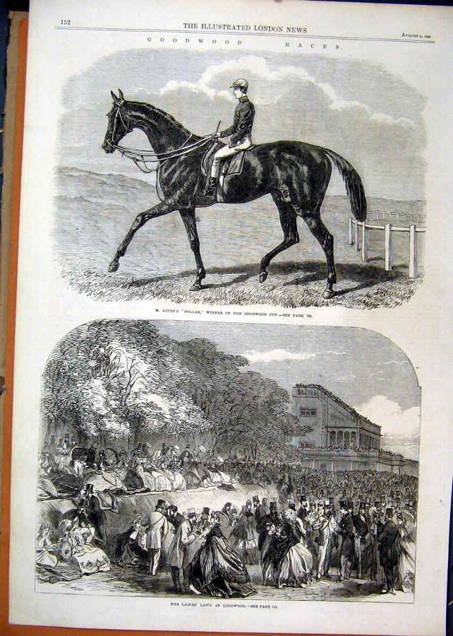 Print 1864 Goodwood Races Lupin Dollar Cup Ladies 