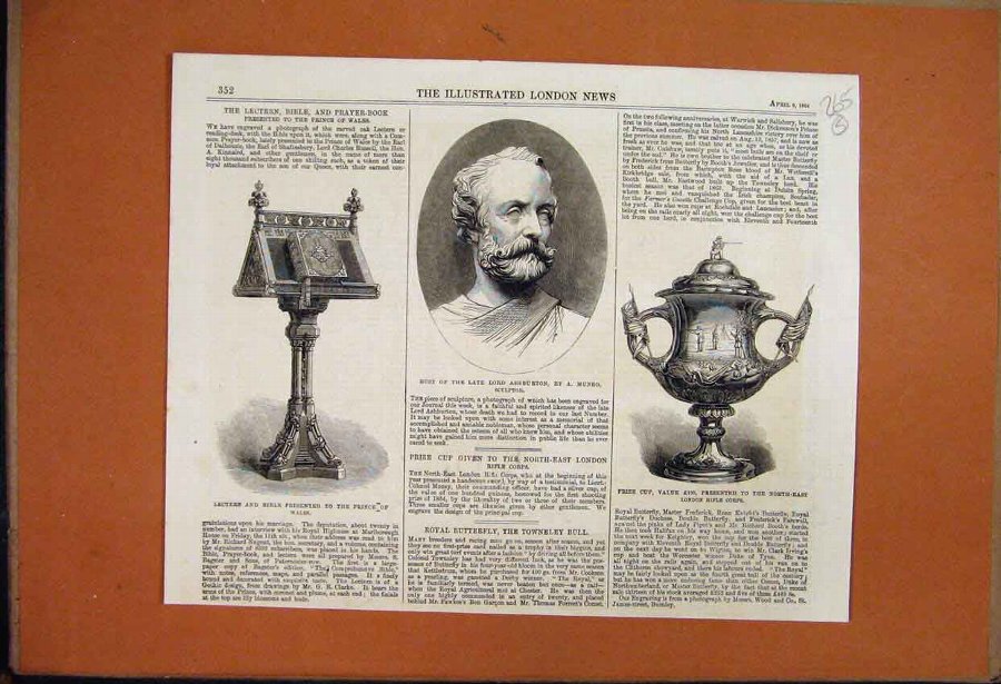 Print 1864 Lectern Bible Ashburton London Rifle Co