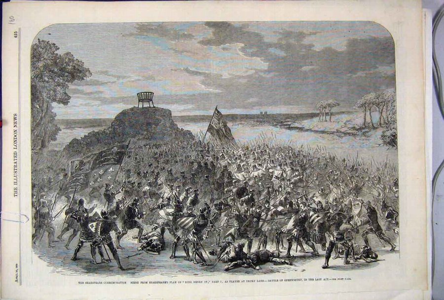 Print 1864 Shakspeare King Henry Iv Drury Lane Shr