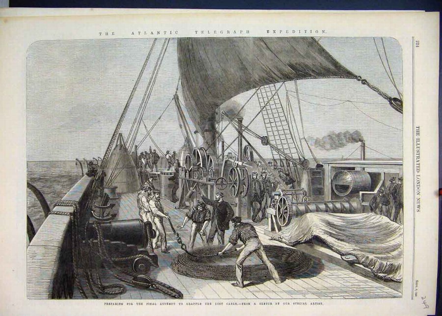 Print 1865 Atlantic Telegraph Expedition Grapple C