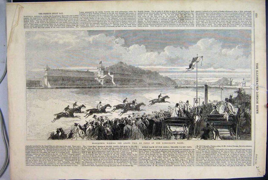 Print 1865 Gladiateur Grand Prix Paris Longchamps 