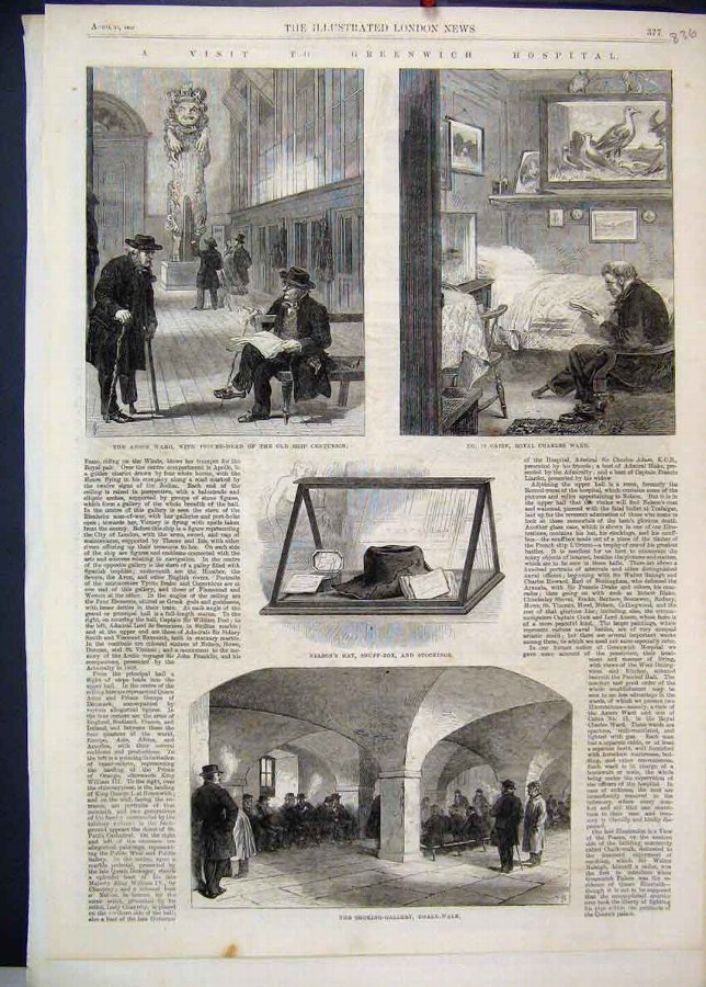 Print 1865 Greenwich Hospital Anson Ward Nelson Ha