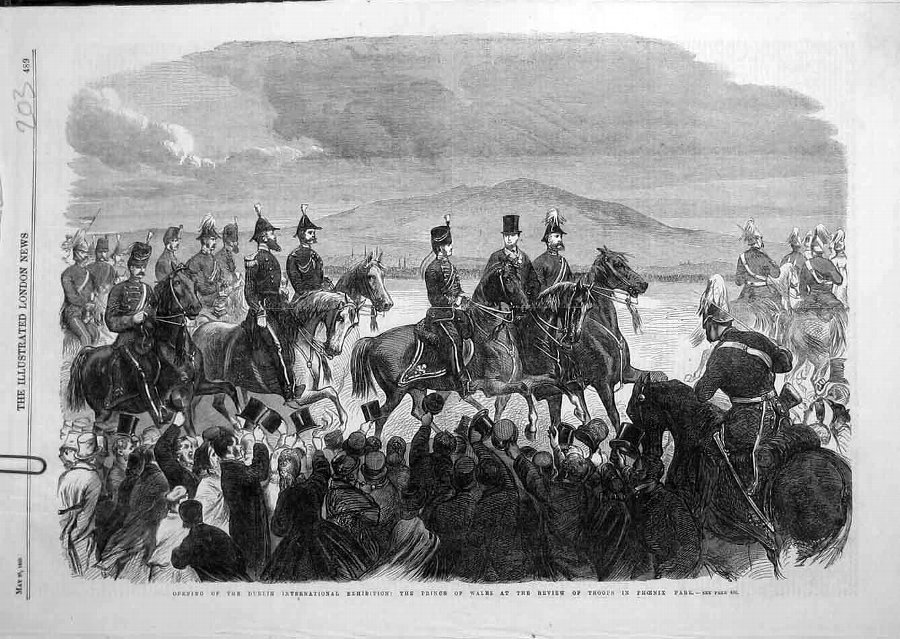 Print 1865 Troops Phoenix Park Prince Wales Review