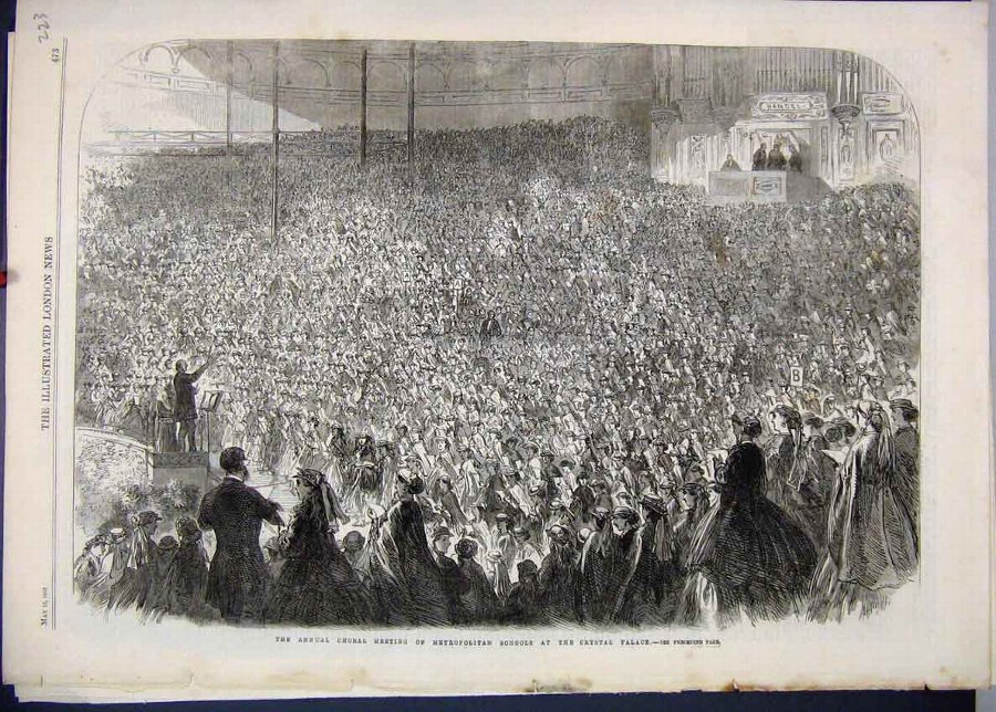 Print 1866 Choral Meeting Metropolitan Schools Cry