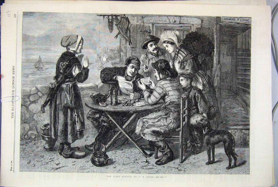 Print 1866 Lucky Number Men Woman Dog Child Table 