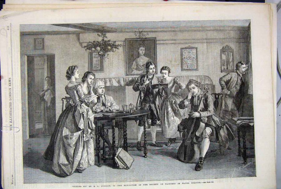Print 1866 Music Tuning Up Singing Women 57MAR1