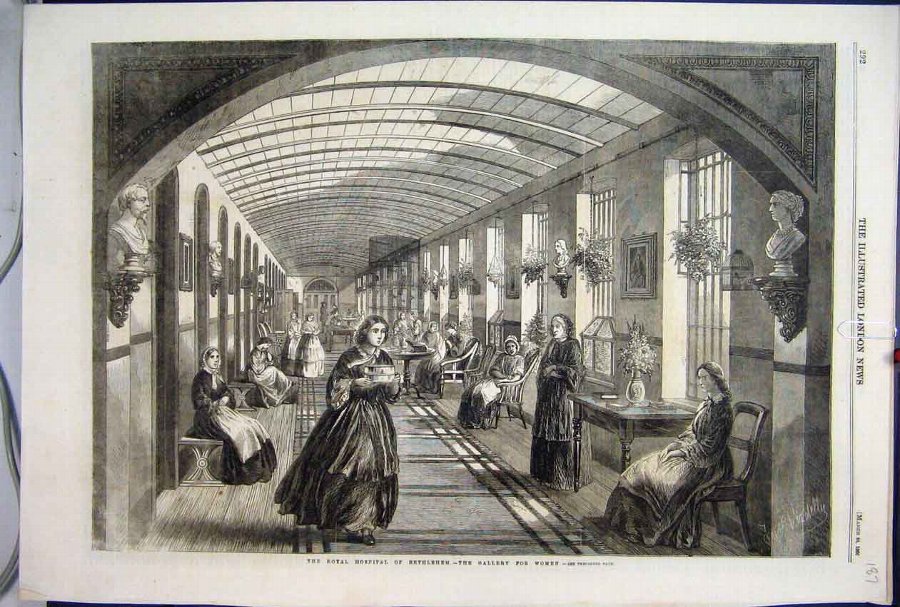 Print 1866 Royal Hospital Bethlehem Gallery Women 