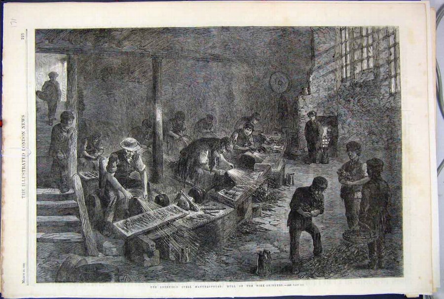 Print 1866 Sheffield Steel Manufactures Hull Fork 