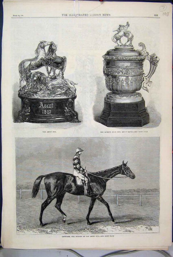 Print 1867 Ascot Cup Queens Gold Cup Lecturer Hors