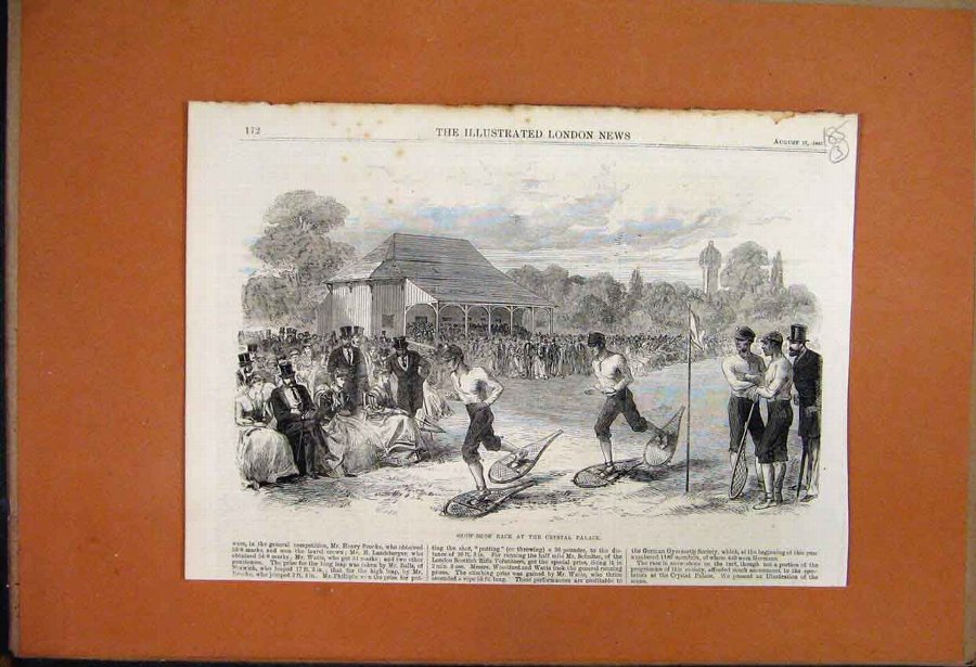 Print 1867 Snow Shoe Race Cyrstal Palace Men Runni