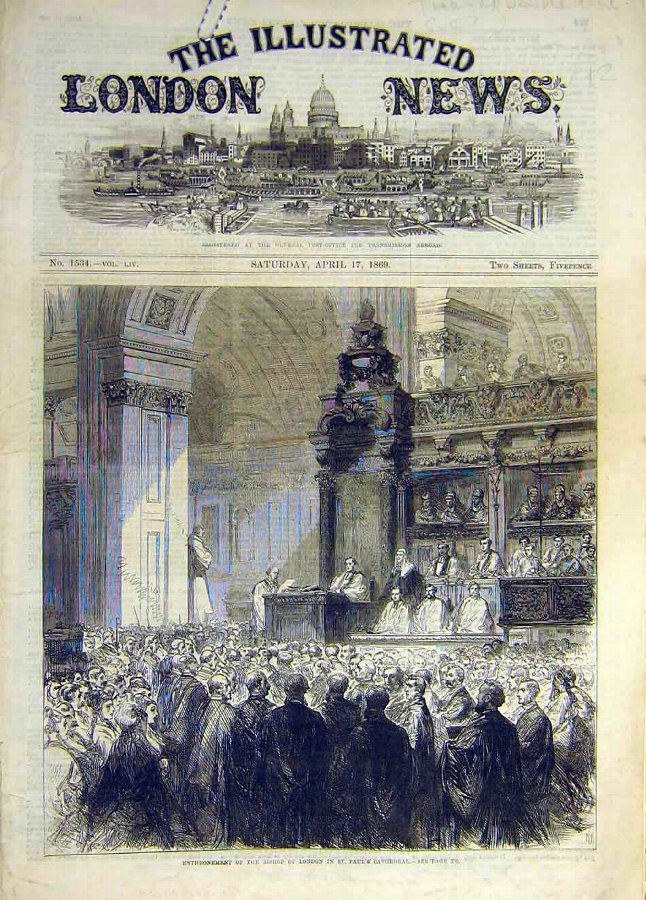 Print 1869 Enthronement Bishop London St Paul'S Ca
