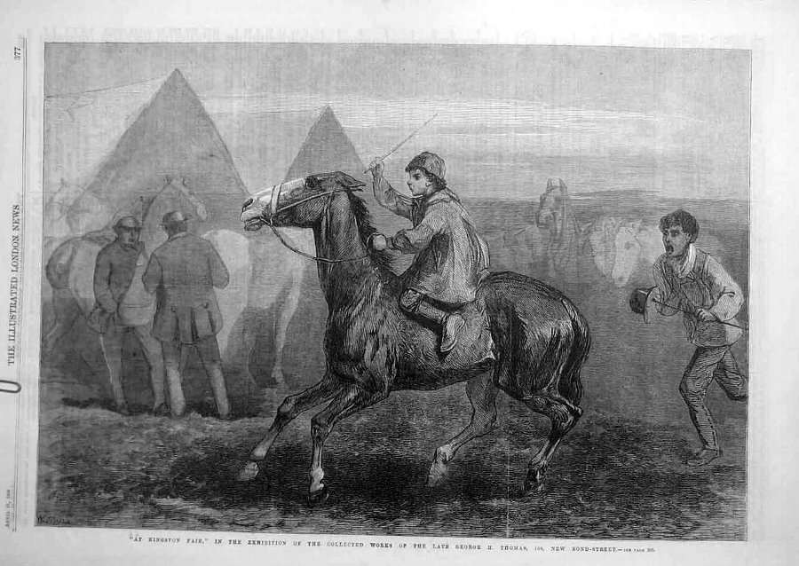 Print 1869 Kingston Fair Thomas Horse Child Thief 