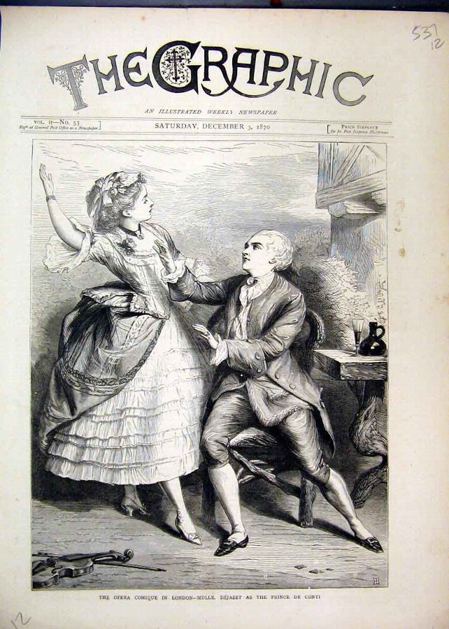 Print 1870 Opera Comedy London Dejazet Prince De C