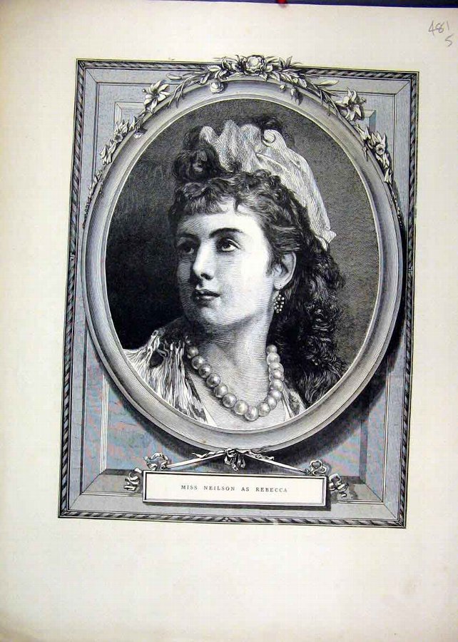 Print 1871 Portrait Miss Neilson Rebecca Beautiful