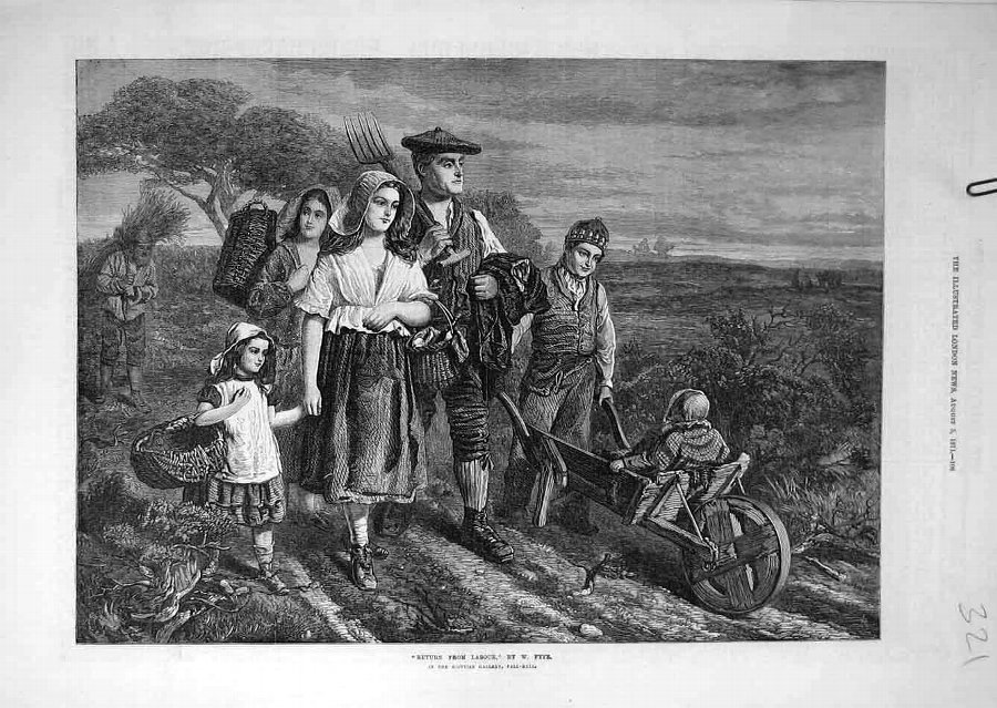 Print 1871 Return Labour Fyfe Labourers Country Ol