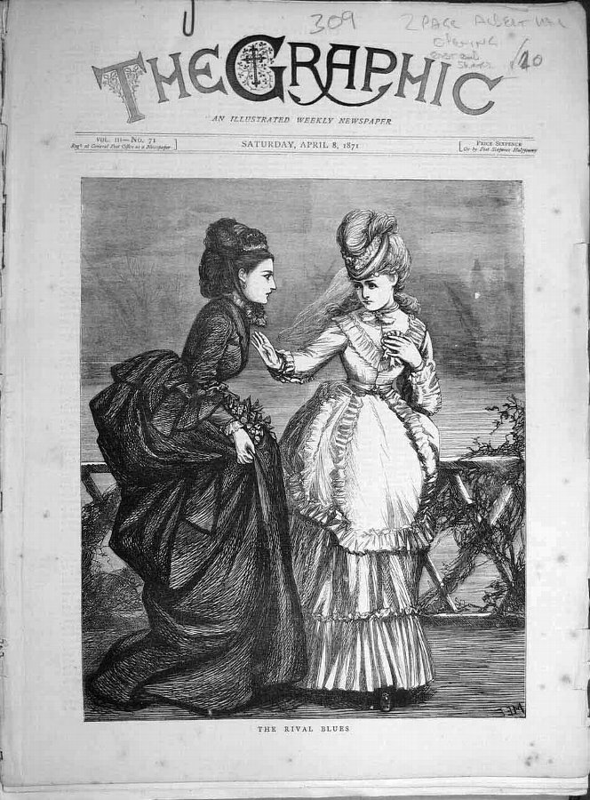 Print 1871 Rival Blues Ladies Sketch Women 097971