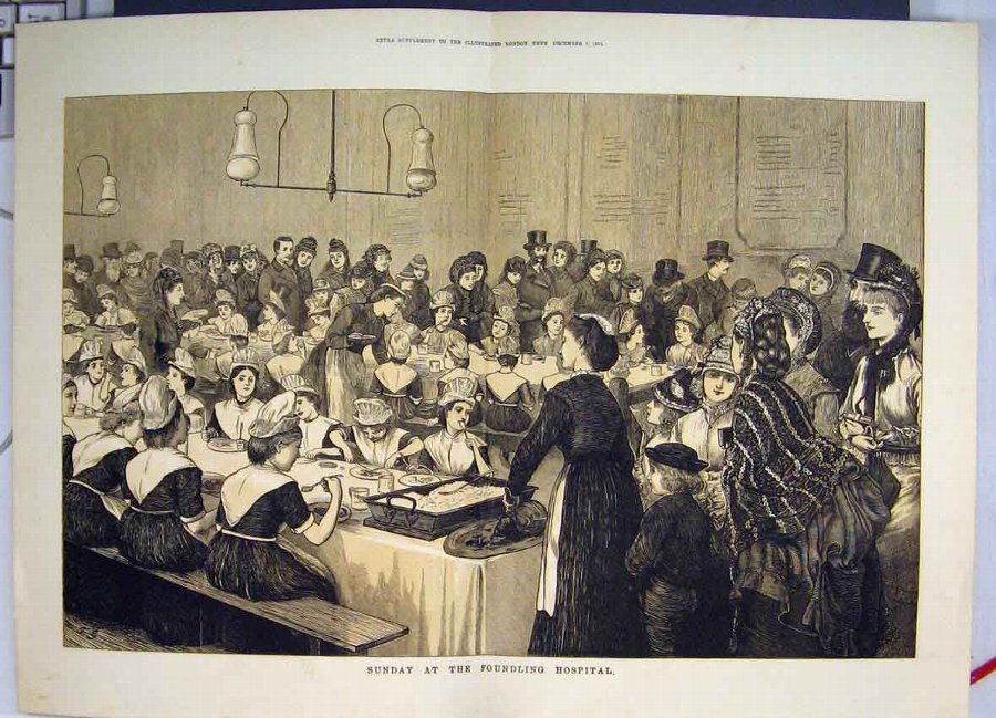 Print 1872 Sunday Dinner At Foundling Hospital Pei