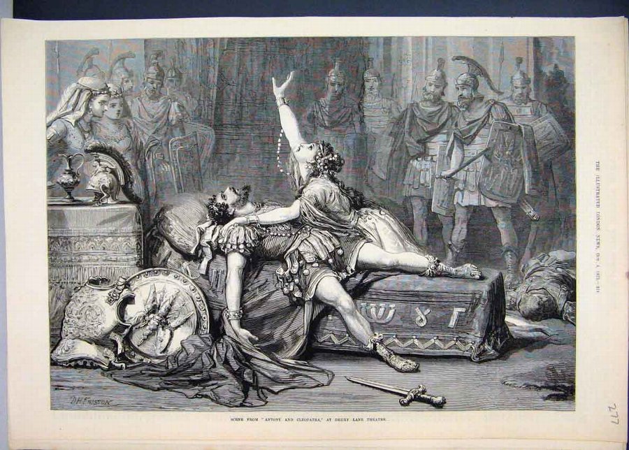 Print 1873 Antony Cleopatra Drury Lane Theatre 77M