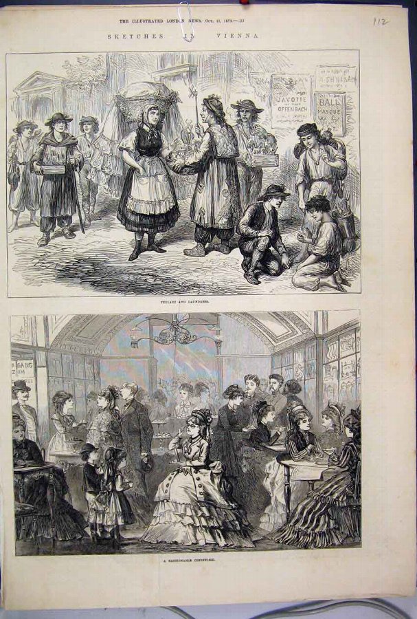 Print 1873 Pedlars Laundress Fashionable Conditore