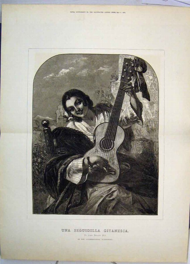 Print 1873 Portrait Una Seguidilla Gitanesca Music