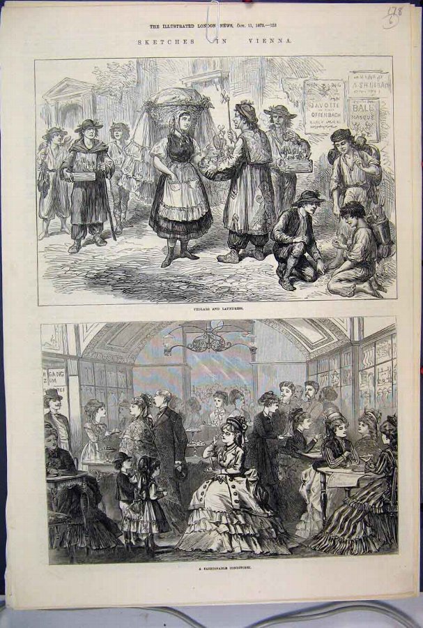 Print 1873 Vienna Pedlars Laundress Conditorel Ske
